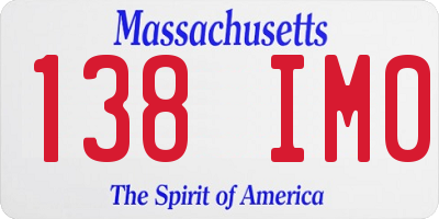 MA license plate 138IM0