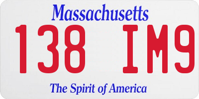 MA license plate 138IM9