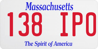 MA license plate 138IP0