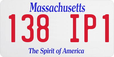 MA license plate 138IP1