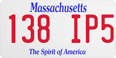 MA license plate 138IP5