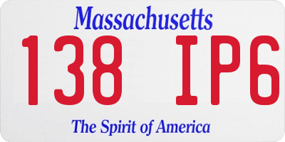 MA license plate 138IP6