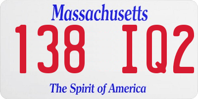 MA license plate 138IQ2