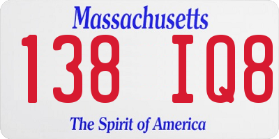 MA license plate 138IQ8