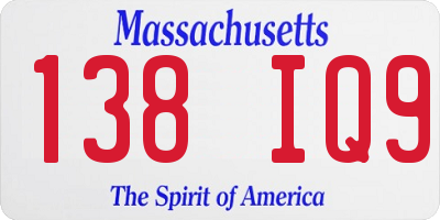 MA license plate 138IQ9