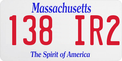 MA license plate 138IR2