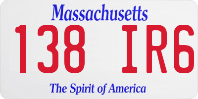 MA license plate 138IR6