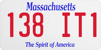 MA license plate 138IT1