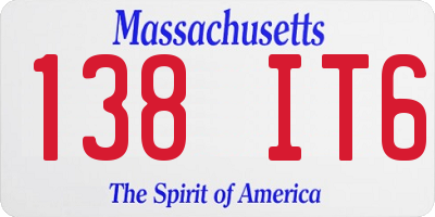 MA license plate 138IT6