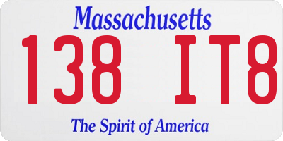 MA license plate 138IT8