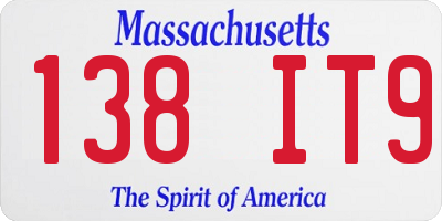 MA license plate 138IT9