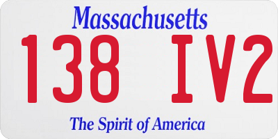 MA license plate 138IV2