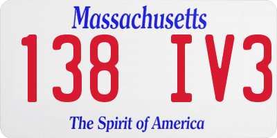 MA license plate 138IV3