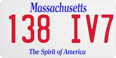 MA license plate 138IV7