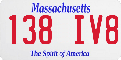 MA license plate 138IV8
