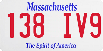 MA license plate 138IV9