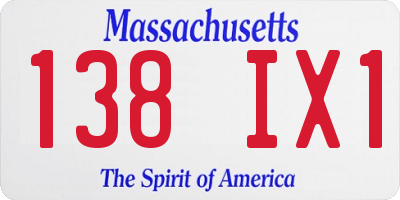 MA license plate 138IX1