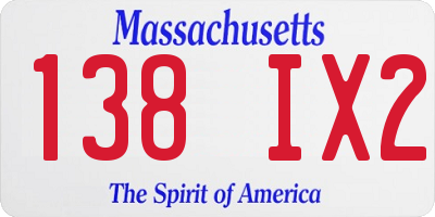 MA license plate 138IX2