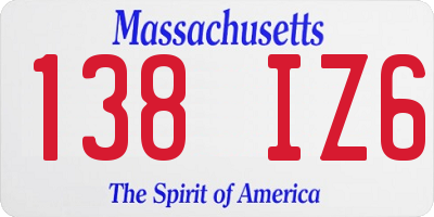 MA license plate 138IZ6