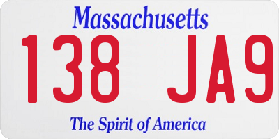 MA license plate 138JA9