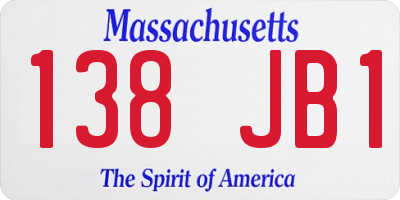 MA license plate 138JB1