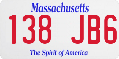 MA license plate 138JB6