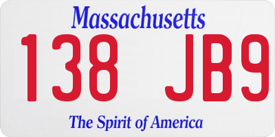MA license plate 138JB9