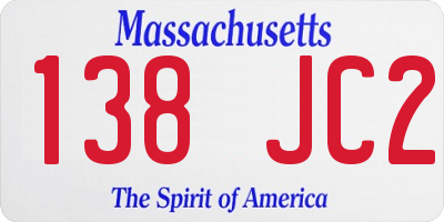 MA license plate 138JC2