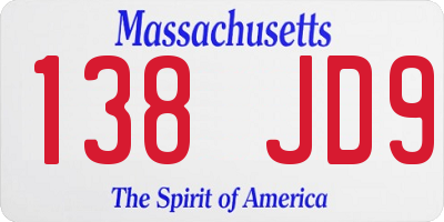 MA license plate 138JD9