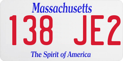MA license plate 138JE2