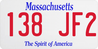 MA license plate 138JF2