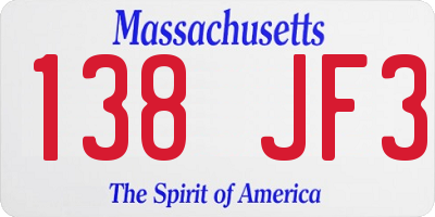 MA license plate 138JF3