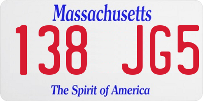MA license plate 138JG5