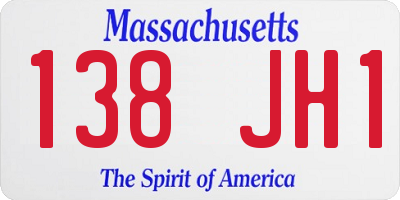 MA license plate 138JH1