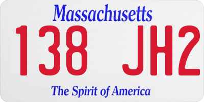 MA license plate 138JH2