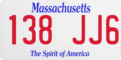 MA license plate 138JJ6
