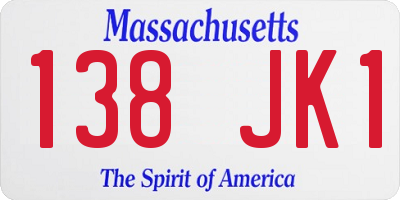 MA license plate 138JK1