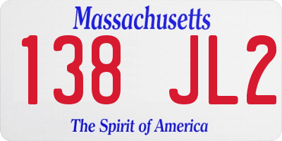 MA license plate 138JL2
