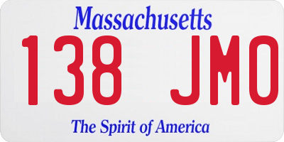 MA license plate 138JM0