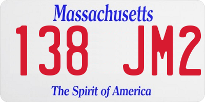 MA license plate 138JM2