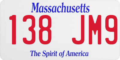 MA license plate 138JM9
