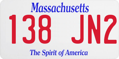 MA license plate 138JN2