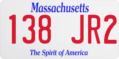 MA license plate 138JR2
