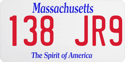 MA license plate 138JR9