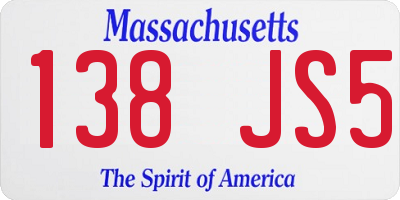 MA license plate 138JS5