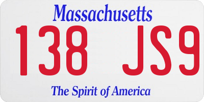 MA license plate 138JS9