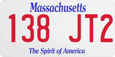 MA license plate 138JT2