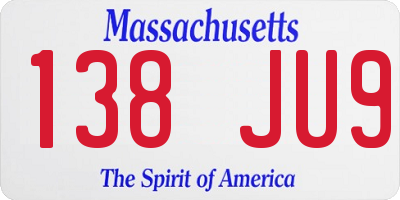 MA license plate 138JU9