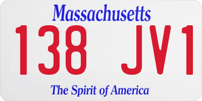 MA license plate 138JV1