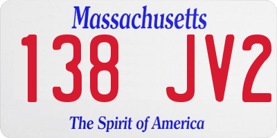 MA license plate 138JV2